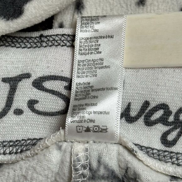 PJ Salvage Fleece Top Pajamas White Moose Winter Outdoors Long Sleeve Sz M - Picture 13 of 14